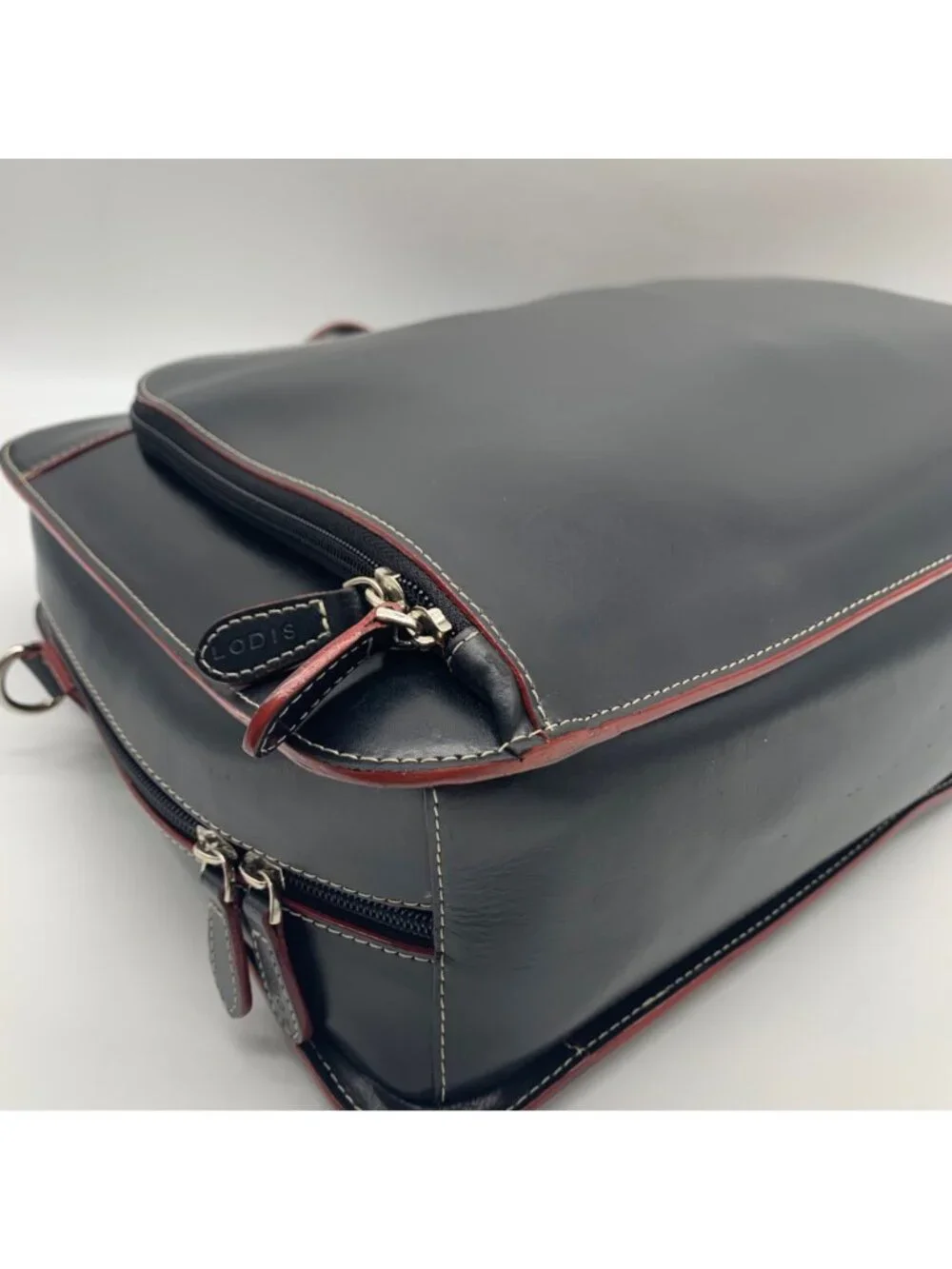 Lodis Black Leather Convertible Briefcase